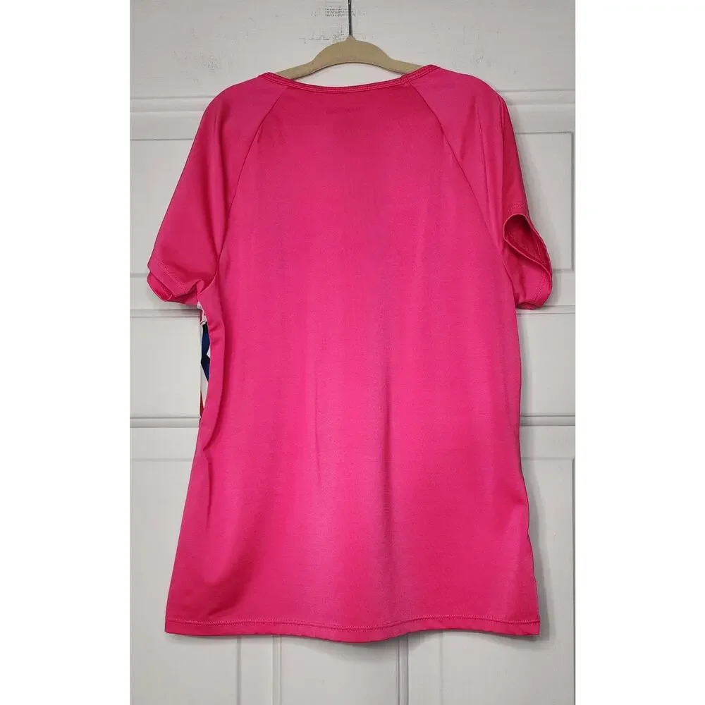 Lands End Pink‎ funky Rash Guard Swim Top/shirt Size 12
